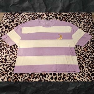 Purple/white Striped Crop Top XL